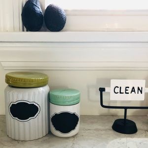 {SET of 2} Canisters! Farmhouse style: Chalkboard